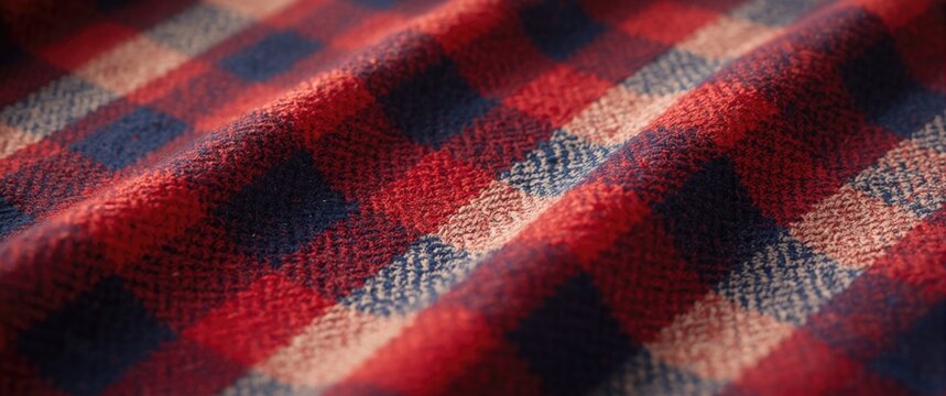 Buffalo check plaid in red white and blue perfect for flannel shirt textile backgrounds