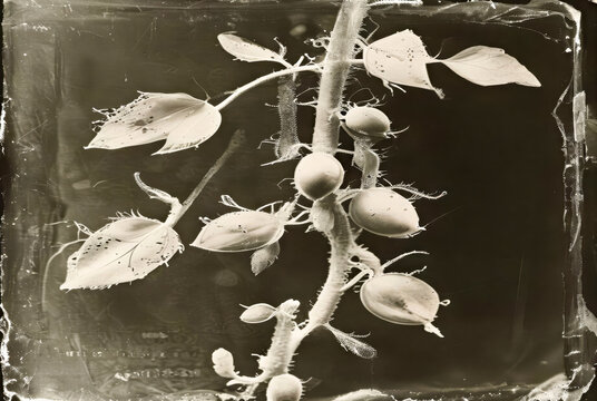 Antique Botanical Study in Sepia Tones