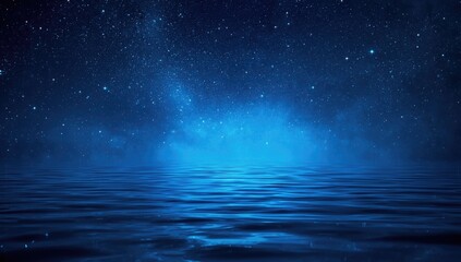 Fototapeta premium Blue cosmic backdrop showing a universe of stars and sparkling water effects