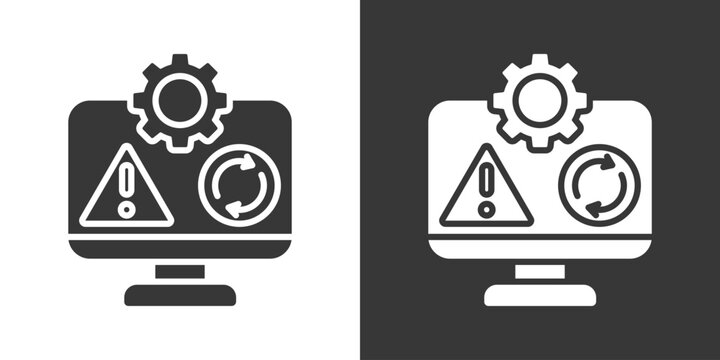 Error 404 Icon Set Vector Collection Isolated In Black And White
