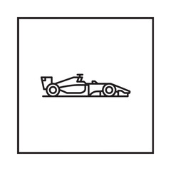 Fototapeta premium formula one race car line drawing in a square frame