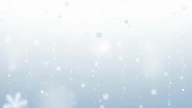Gentle blue gradient with falling snowflakes, creating a winter wonderland effect