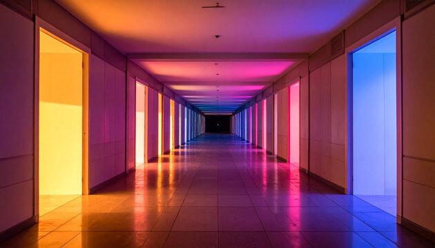 Colorful Neon Futuristic Corridor

