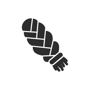 Pigtail cheese , chechil icon. Monochrome black and white symbol