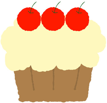 Cup cake with cherry