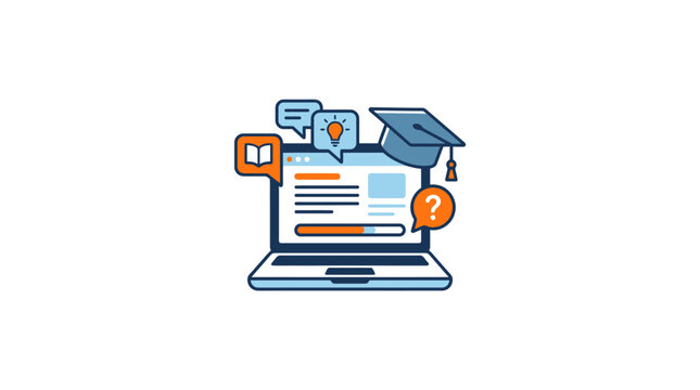 E-learning and online education concept.