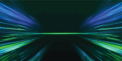 Abstract green and blue motion blur light trails for high speed concept © Romana