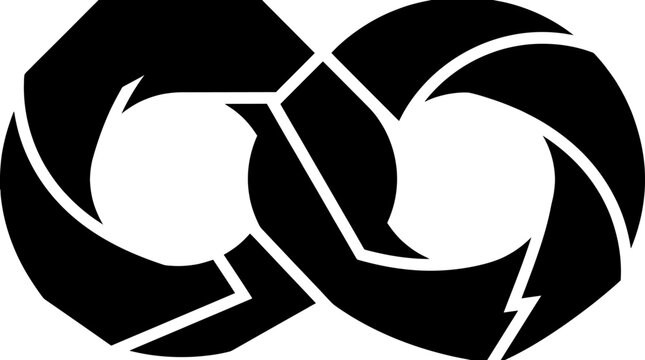 Abstract Infinity Loop Symbol in Black and White