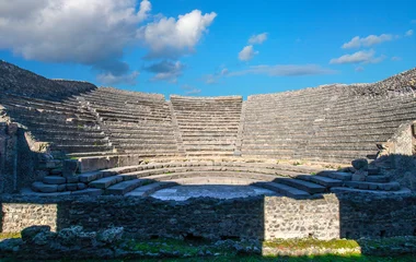The ancient Great Theater (Teatro Grande) in the archaeological site of Pompeii, Italy © mitzo_bs