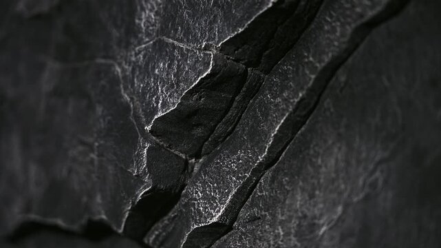 Intimate View Accentuating Fissure Network And Grainy Texture Under Dramatic Side Illumination
