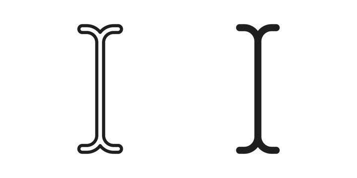 Cursor text icon with editable stroke and solid design vectors
