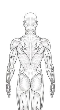Human body muscle anatomy illustration.