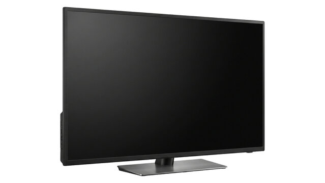 Modern flat screen smart television display monitor mockup png isolated on transparent background electronics.