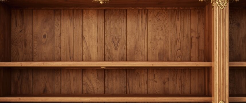 Cherry alder wood spice rack with wooden panel and elegant golden details
