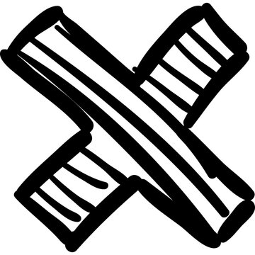 black and white icon of a x