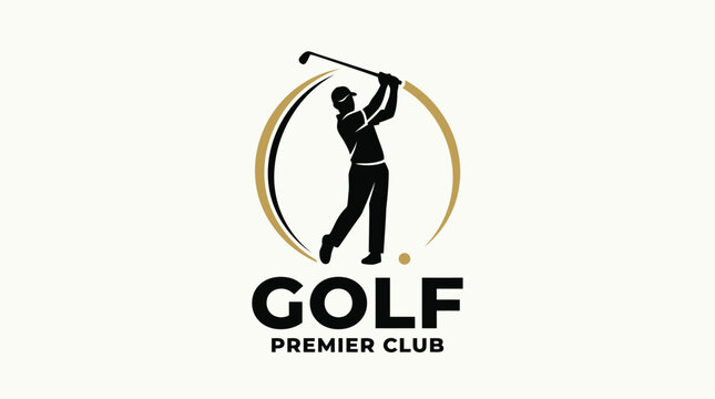 Golf Premier Club Silhouette Logo Design.