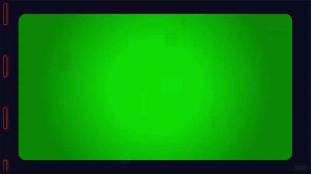 Futuristic Sci-Fi Interface with Green Screen Chroma Key Frame and Glowing Orange Accents 4k video