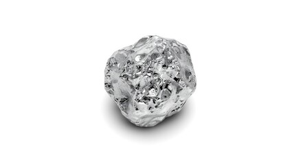 Fototapeta premium A shiny silver nugget isolated on a pristine white background symbolizing luxury and exclusivity