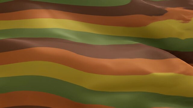 Textured abstract wavy stripes in earthy camouflage tones create a dynamic, flowing surface that evokes natural terrain or a military pattern for diverse graphic design applications