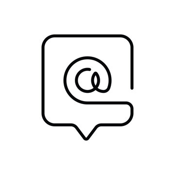 mention icon. one line art style.