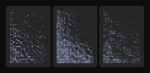 Obraz premium Abstract halftone gradient texture set, vector background collection for design and print