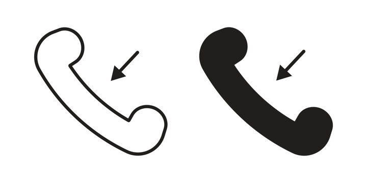 Incoming Call icon with editable stroke and solid design vectors