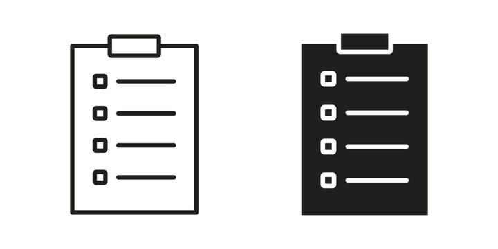 List icon with editable stroke and solid design vectors