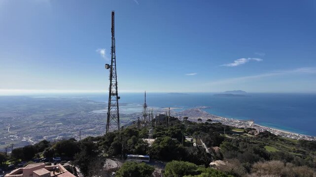 Panoramic Sea Views from Erice Over Trapani Coast