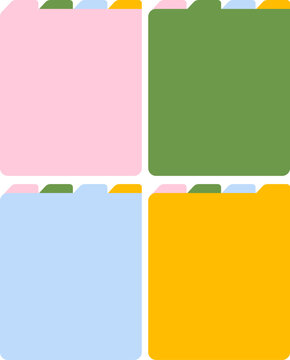 Colorful school notebook index divider tabs template for planners.