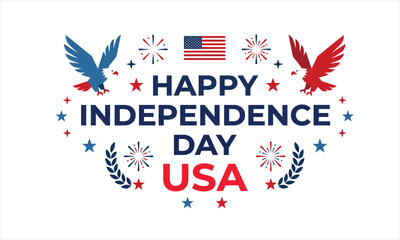 Obraz premium Happy independence day usa 4th of july patriotic celebration
