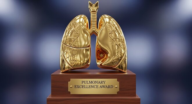 Pulmonology Excellence Award Golden Trophy.