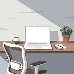 Fototapeta premium Modern home office workspace setup desk.