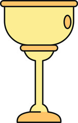 Fototapeta premium Golden chalice icon symbolizing spirituality, celebration, and religious ritual on a white background