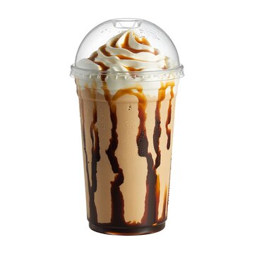 Chocolate milkshake in a plastic cup