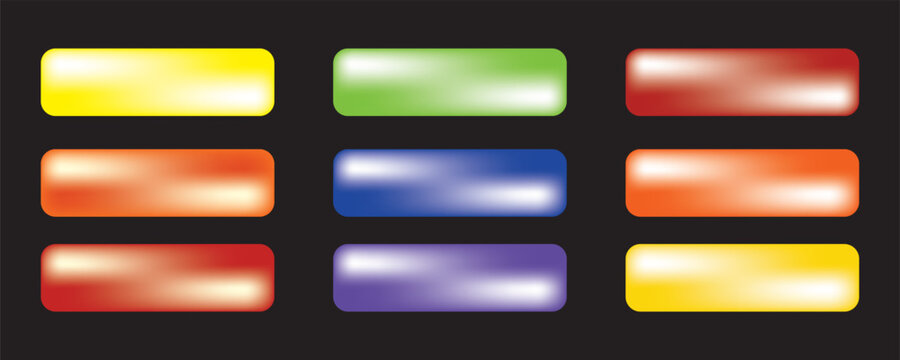 Set of colored web buttons. Vector illustration.