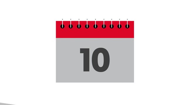 Date counter calendar. Tear-off paper calendar to change the moment of the month. 4k video