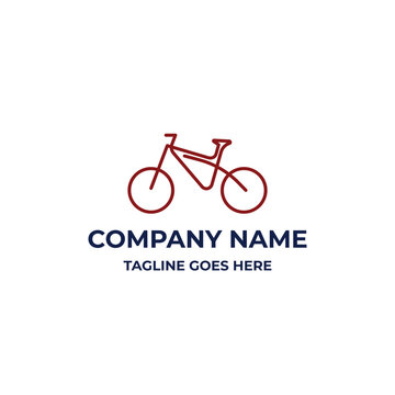 Minimalist Bicycle Line Art Logo Vector Illustration