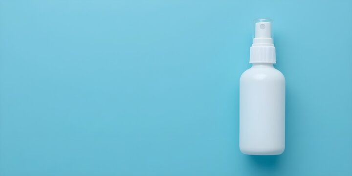 Healthcare and medicine concept with nasal spray bottle and empty space.