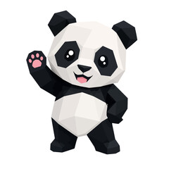 Geometric panda bear toy figure. © Lakon