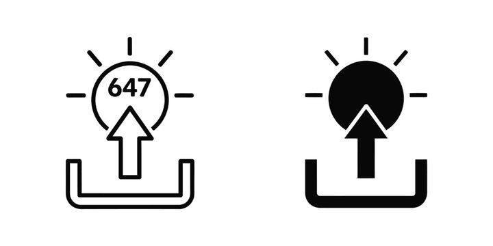 Lightbulb idea vector icon isolated on white. Black and white outline line art and solid glyph silhouette.