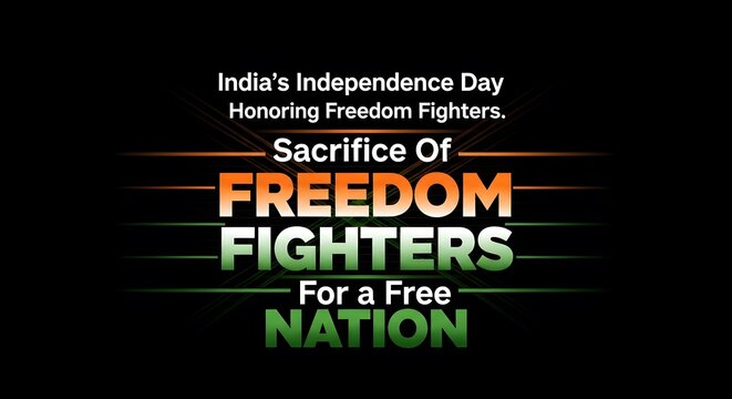 Happy independence day india honoring freedom fighters' sacrifice for a free nation