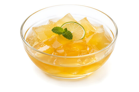 Taiwanese aiyu jelly dessert isolated on white background