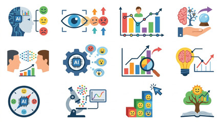 Fototapeta premium Collection of Icons Representing Ideas and Concepts.