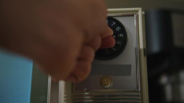 Vintage Black And White Television Standing In Old Kitchen Interior Close Up Male Hand Changing Channels Retro Analog Technology Nostalgic Atmosphere Classic Scene Perfect For Documentary Storytelling