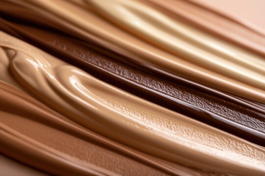 Diversity of foundation tones with cosmetic cream swatches