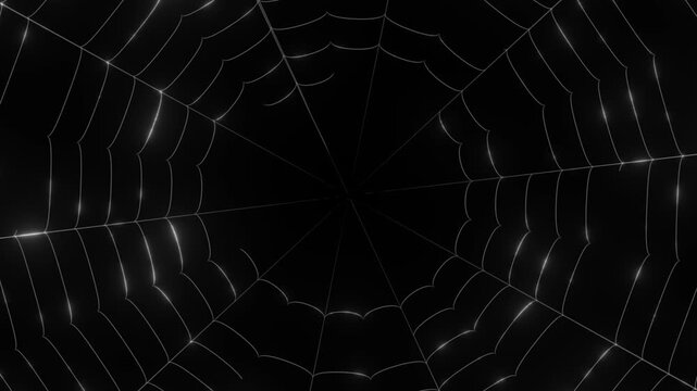 Spider Web Tunnel Rotation Creepy Halloween Motion Background. 4K
