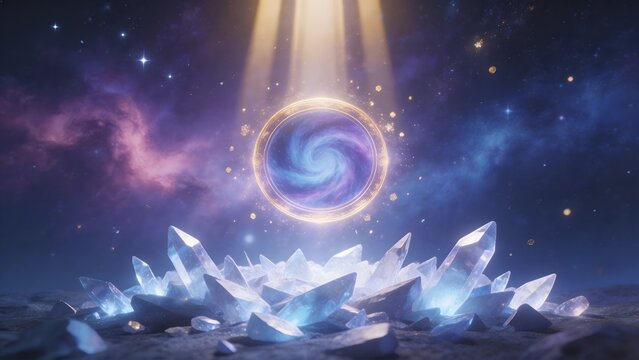 Crystal formation with cosmic portal