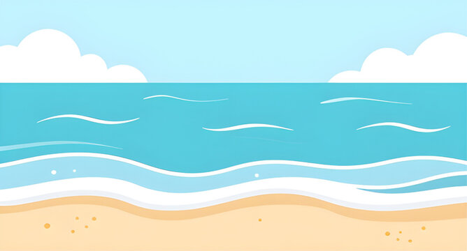 topdown, beach, shoreline, ocean, coast, seaside, waves, sand, tropical, summer, minimalist, aerialview, landscape, vacation, vector, illustration, background