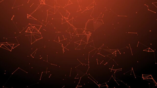 Abstract Geometric Network on Red Gradient: A dynamic and intricate web of interconnected lines and dots, rendered in a vibrant red gradient, suggests a complex network or abstract digital structure.