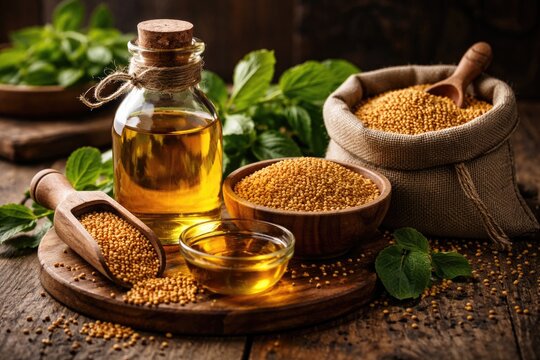 Healthy nutrition with polyunsaturated fatty acids from mustard oil and seeds in pouch